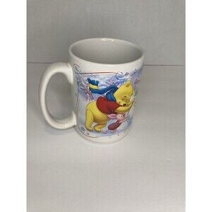 Disney Winnie the Pooh Coffee Cup Mug Tiger Eeyore Snow Day Time For Play